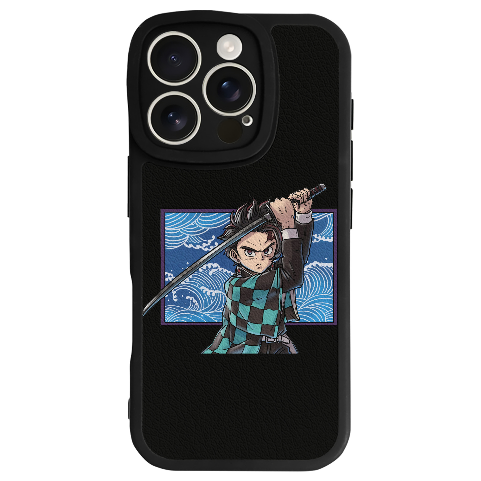 （画像用） 鬼滅の刃 竈門 炭治郎／かまど たんじろう Kamado Tanjirou 【iPhone 16シリーズ対応】シリコンスマホケース（レザー調） 材質：シリコン